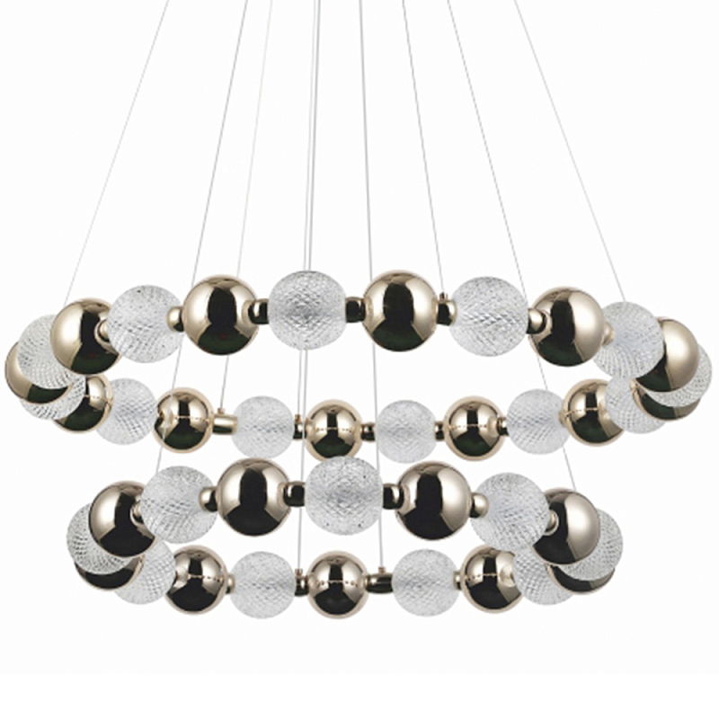 Светодиодная двухъярусная кольцевая люстра Crystal Globule Chandelier Gold Прозрачный Глянцевое золото Светодиодная двухъярусная кольцевая люстра Crystal Globule Chandelier Gold Прозрачный Глянцевое золото в Орле | Loft Concept