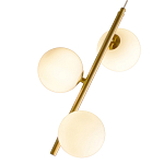 Подвесной светильник бронзового цвета с 3-мя белыми стеклянными шарообразными плафонами Bubble Chandelier варинант исполнения - 2 | Loft Concept в Орле