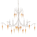 Люстра белая фактурная с подвесками из ракушек Study of Grace варинант исполнения - 2 | Loft Concept в Орле