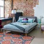Кровать с мягким изголовьем Palmer Bed варинант исполнения - 6 | Loft Concept в Орле