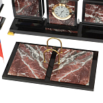 Настольный письменный набор из креноида и змеевика на бронзовых ножках Marble Accessory варинант исполнения - 3 | Loft Concept в Орле
