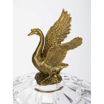 Конфетница из прозрачного рельефного стекла с ручками в виде стрекоз и фигуркой лебедя Eden Garden варинант исполнения - 3 | Loft Concept в Орле