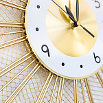 Часы настенные из металла в виде солнца с белым циферблатом Mirror Tower Clock варинант исполнения - 3 | Loft Concept в Орле