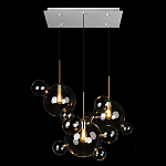 Люстра подвесная 3 лампы с прозрачными стеклянными шарами и золотыми деталями Giopato & Coombes варинант исполнения - 2 | Loft Concept в Орле