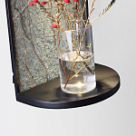 Настенный светильник зеленого цвета с черной рамкой овальной формы с полкой Herbarium  варинант исполнения - 3 | Loft Concept в Орле