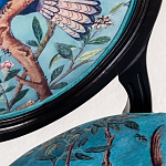 Стул из массива бука бирюзовый с изображением птиц в саду Turquoise Chinoiserie Blue Bird Chair варинант исполнения - 2 | Loft Concept в Орле