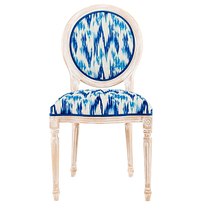 Стул с синим узором Ikat Pattern