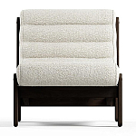 Кресло с деревянным каркасом и обивкой из белой ткани букле Medieval Furniture варинант исполнения - 3 | Loft Concept в Орле