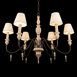 Люстра на металлическом основании с 6-ю белыми тканевыми абажурами Terrain варинант исполнения - 8 | Loft Concept в Орле