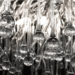 Люстра подвесная с прозрачными стеклянными подвесками в форме капель Диаметр 100 см Droplet Chandelier варинант исполнения - 20 | Loft Concept в Орле