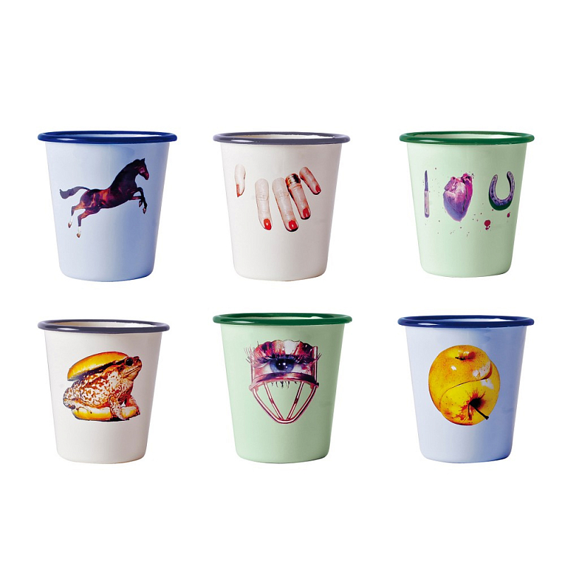 Набор стаканов Seletti Enamel set of 6 Мульти Набор стаканов Seletti Enamel set of 6 Мульти в Орле | Loft Concept