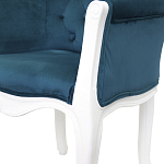 Кресло низкое в стиле прованс Louis French Armchair white and blue velour варинант исполнения - 4 | Loft Concept в Орле