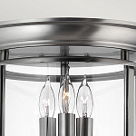 Потолочный светильник в форме фонаря с прозрачным цилиндрическим плафоном и тремя лампами в форме свечей Hinkley варинант исполнения - 4 | Loft Concept в Орле