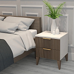 Тумба прикроватная коричневая с белой столешницей и двумя ящиками Harper Line варинант исполнения - 3 | Loft Concept в Орле