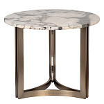 Столик журнальный с круглой мраморной столешницей Unique Stone Design варинант исполнения - 1 | Loft Concept в Орле