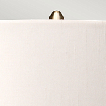 Настольная лампа с шарообразным прозрачным основанием из цветного переработанного стекла и белым цилиндрическим абажуром Elstead Lighting варинант исполнения - 3 | Loft Concept в Орле