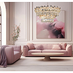 Люстра круглая с декоративными элементами в виде крупных хрустальных цветов Palace Gardens варинант исполнения - 6 | Loft Concept в Орле