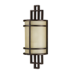 Бра бронзового цвета с полукруглым матовым стеклянным плафоном в геометрическом каркасе Feiss варинант исполнения - 1 | Loft Concept в Орле