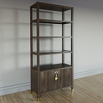 Стеллаж со стеклянными полками Elsa Dreams Walnut варинант исполнения - 2 | Loft Concept в Орле