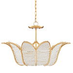 Люстра в форме тюльпана с лепестками из прозрачных стеклянных бусин Hanging Flowers варинант исполнения - 4 | Loft Concept в Орле