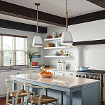 Подвесной светильник белый колоколообразный с декоративной обмоткой из веревки Hinkley варинант исполнения - 6 | Loft Concept в Орле