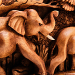 Панно из дерева слоны Panel With Animals варинант исполнения - 3 | Loft Concept в Орле