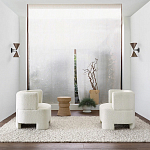 Приставной стол с отделкой из джута Juti D35 см варинант исполнения - 6 | Loft Concept в Орле