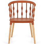 Пластиковый стул на ножках из массива бука Ferret Spiral Brown варинант исполнения - 2 | Loft Concept в Орле