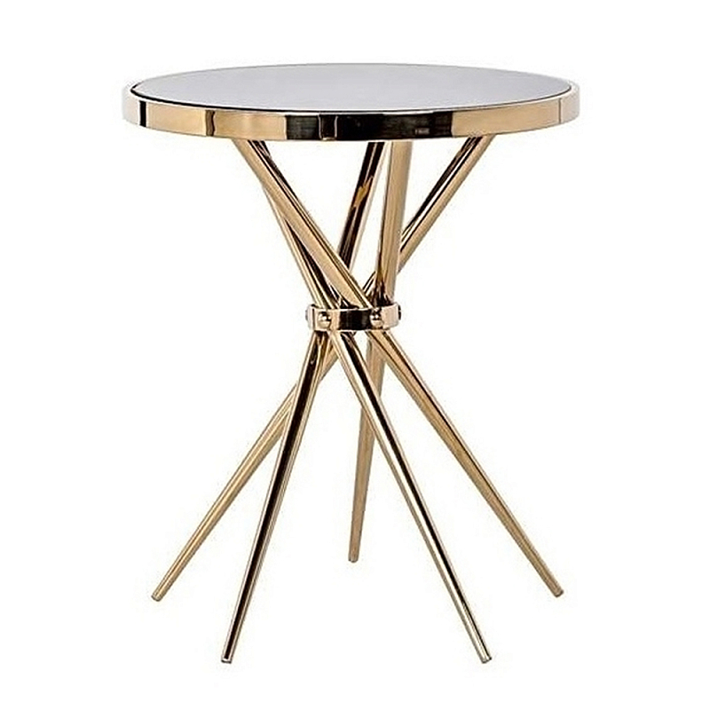 Обеденный стол с чёрной круглой столешницей на золотых ножках Rive Gauche Table Черный Золотой Обеденный стол с чёрной круглой столешницей на золотых ножках Rive Gauche Table Черный Золотой в Орле | Loft Concept