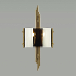 Бра с изогнутым плафоном на бронзовом основании с вертикальным декором из металлических трубок Sohne варинант исполнения - 3 | Loft Concept в Орле