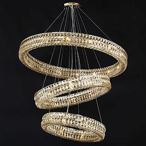 Хрустальная Люстра Элизабет из трех колец Золото 