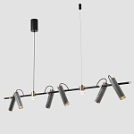 Люстра с 8-ю цилиндрическими плафонами на магнитном креплении и черным металлическим основанием Bronze Concert варинант исполнения - 3 | Loft Concept в Орле