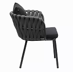 Стул мягкий с декором в виде плетеных лент на спинке и подлокотниках Semicircular Chair Decorated with Ribbons варинант исполнения - 9 | Loft Concept в Орле