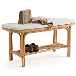 Скамья из ротанга с подушкой Manlio Rattan Bench варинант исполнения - 3 | Loft Concept в Орле