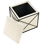 Пуф бежевый с черной металлической рамой Beige Pouf варинант исполнения - 1 | Loft Concept в Орле