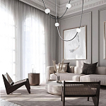 Подвесной светильник в форме дуги с белыми шарообразными плафонами Flos Wireline Lighting варинант исполнения - 4 | Loft Concept в Орле