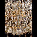 Люстра круглая с хрустальными подвесками на золотистом каркасе Roul Crystal Light варинант исполнения - 5 | Loft Concept в Орле