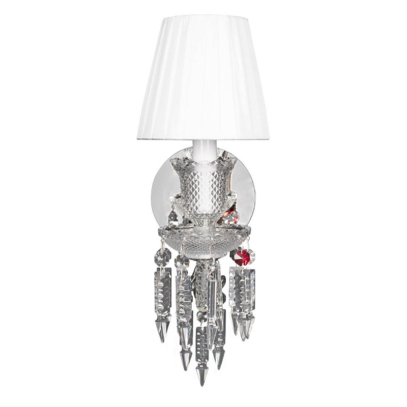Бра с плиссированным абажуром и декоративными подвесками Lustre Reverie Черный Белый Прозрачное Стекло Бра с плиссированным абажуром и декоративными подвесками Lustre Reverie Черный Белый Прозрачное Стекло в Орле | Loft Concept