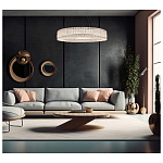 Люстра подвесная круглая из прозрачного хрусталя с корпусом из металла цвета хром Selfsufficient варинант исполнения - 7 | Loft Concept в Орле