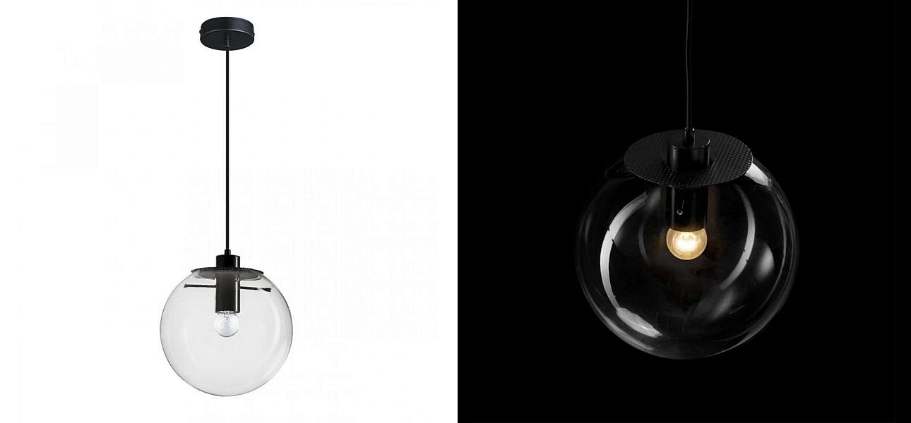 Подвесной светильник Selene Glass Ball Ceiling Lights Black 40 cm Подвесной светильник Selene Glass Ball Ceiling Lights Black 40 cm - Loft-Concept в Орле