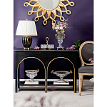 Чаша из прозрачного стекла с бронзовым ободком и фигурками бабочек Eden Garden варинант исполнения - 3 | Loft Concept в Орле