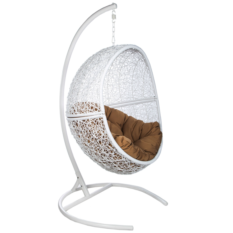 Подвесное уличное кресло Egg Cage white Коричневый Белый Подвесное уличное кресло Egg Cage white Коричневый Белый в Орле | Loft Concept