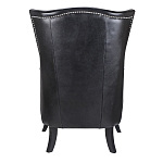 Кресло из натуральной кожи на 4-х деревянных ножках из массива бука Daniel Leather Armchair black варинант исполнения - 3 | Loft Concept в Орле