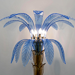Торшер Glass Decorated Palm Floor Lamp Blue Листья Пальмы  варинант исполнения - 1 | Loft Concept в Орле