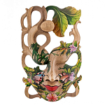 Маска деревянная резная расписная Tropical Paradise варинант исполнения - 3 | Loft Concept в Орле