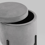 Серый пуф на черных ножках SANJAY варинант исполнения - 3 | Loft Concept в Орле