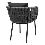 Стул мягкий с декором в виде плетеных лент на спинке и подлокотниках Semicircular Chair Decorated with Ribbons варинант исполнения - 10 | Loft Concept в Орле