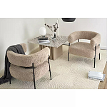 Кресло полукруглое мягкое с буклированной обивкой Armchair with Boucle Upholstery варинант исполнения - 4 | Loft Concept в Орле