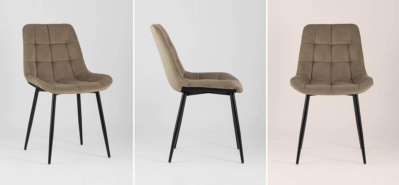 Стул NANCY Chair Коричневый Велюр Черные ножки Стул NANCY Chair Коричневый Велюр Черные ножки - Loft-Concept в Орле