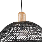 Подвесной светильник с округлым абажуром из черного ротанга Wicker Furniture варинант исполнения - 4 | Loft Concept в Орле